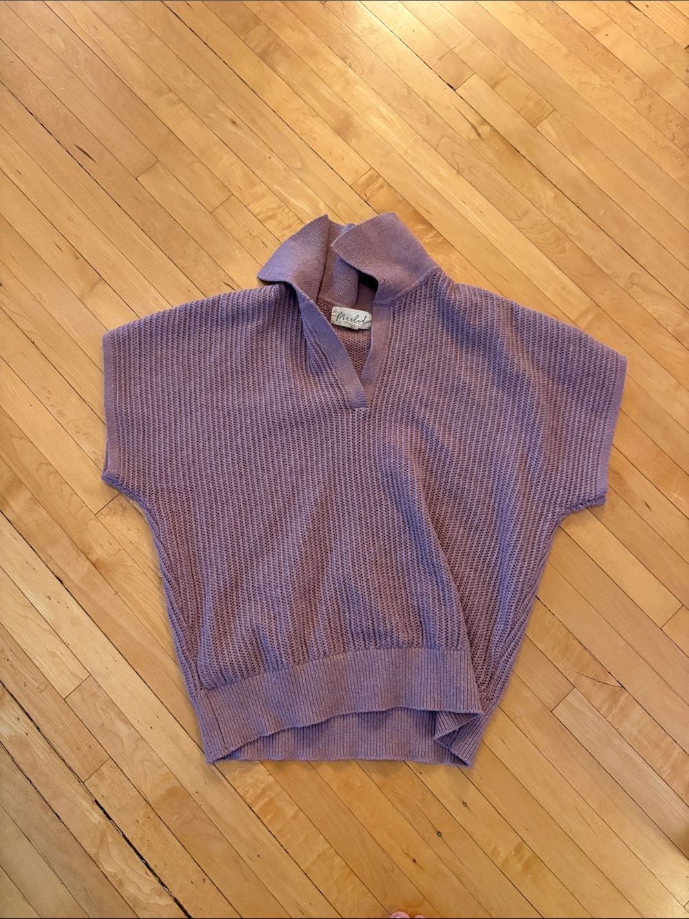 Marled Mauve Short sleeve polo sweater M